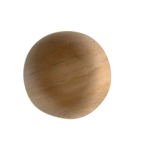 Crate & Barrel Taupe Faux Bois Melamine Bowl Set of 2 Wood-Grain 6” - Picture 3 of 5